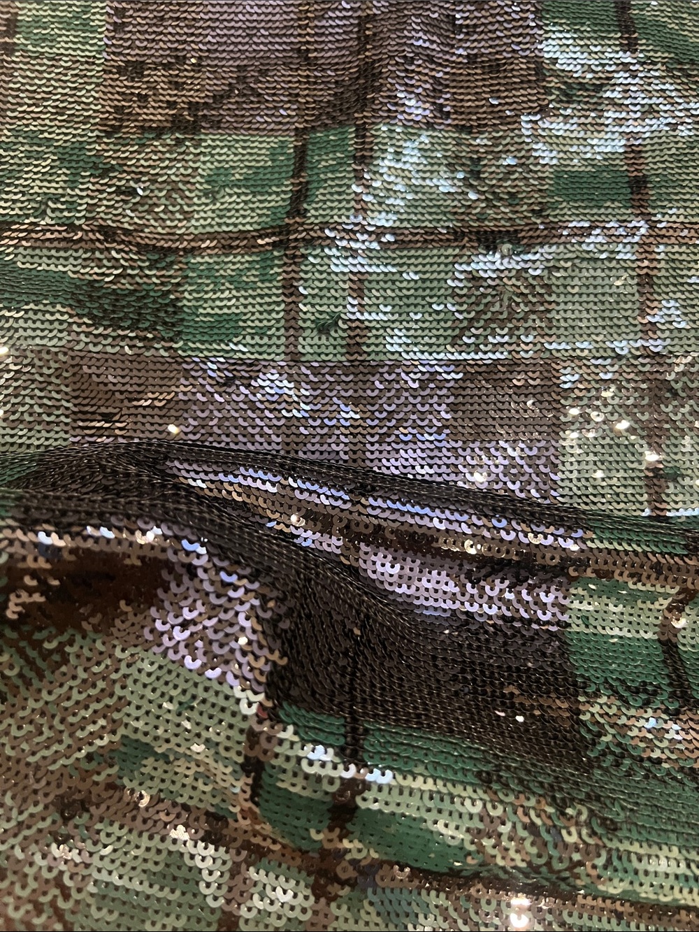 Lauren Ralph Lauren Sequin Plaid Polo in Green, Blue & Black - Picture 3 of 3